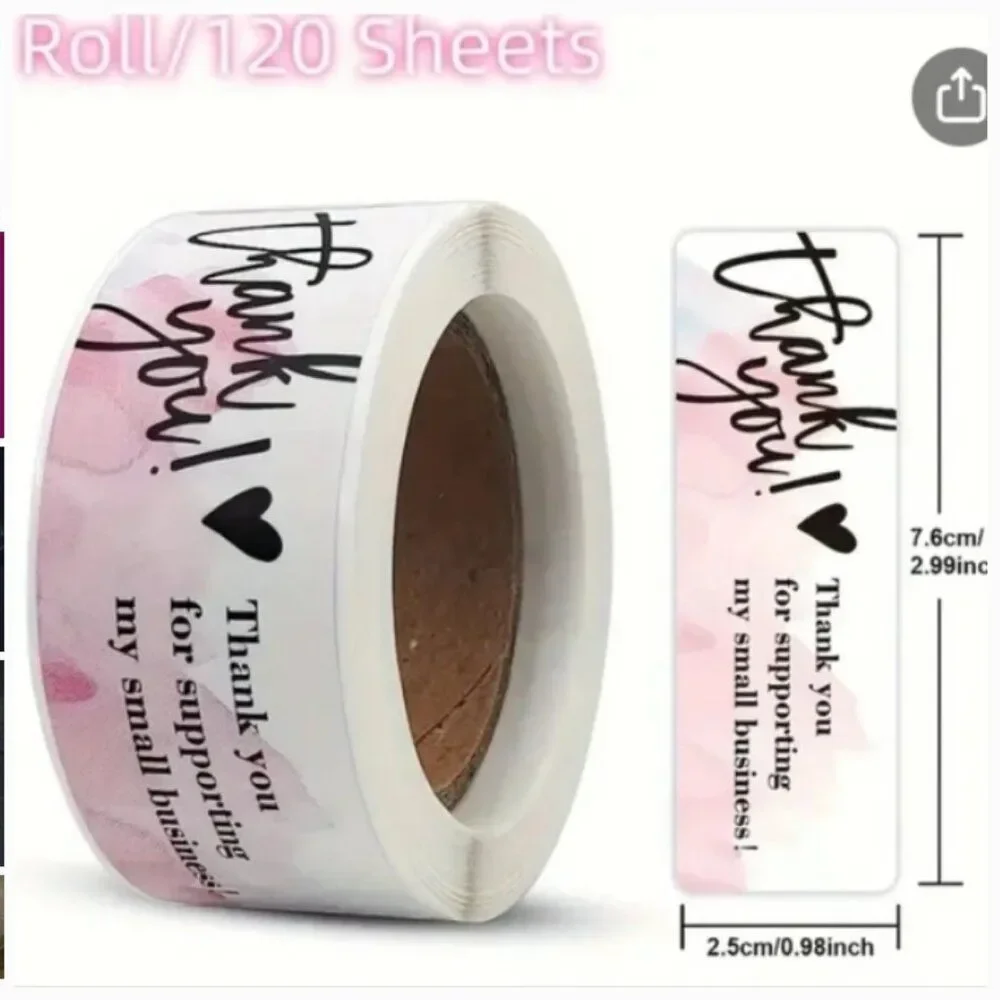 860 CT THANK YOU For supporting my small business 4 Rolls Sticker bundle